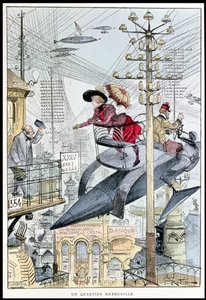 `` Un Quartier Embrouille &39;&39; ، كاريكاتير في القرن العشرين ، من `` Le XXeme Siecle &39;&39; ، c.1890